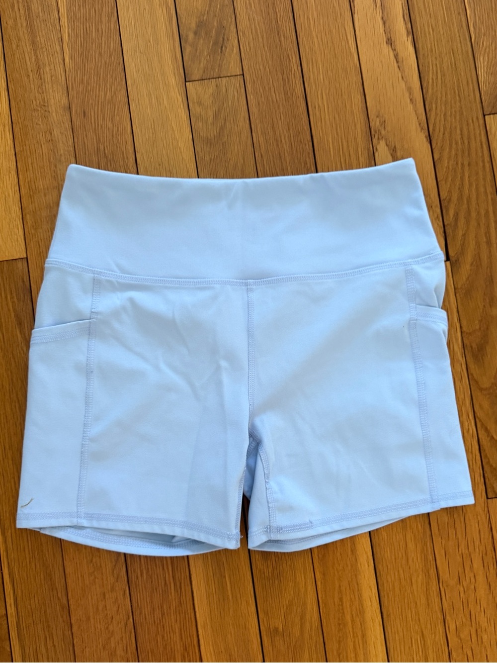 Light Blue High-Waist Women’s Athletic Shorts